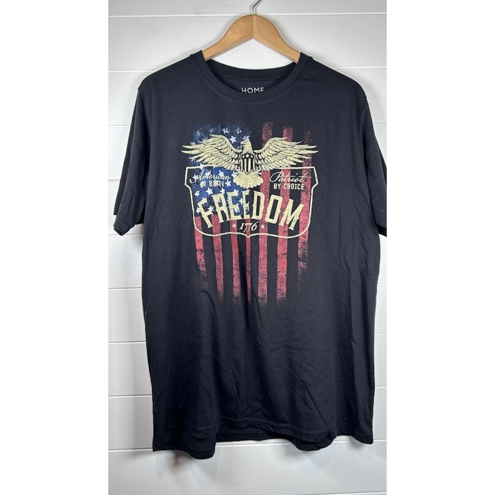 Mens Patriotic Eagle Freedom Graphic T Shirt Home of the‎ Brave XL